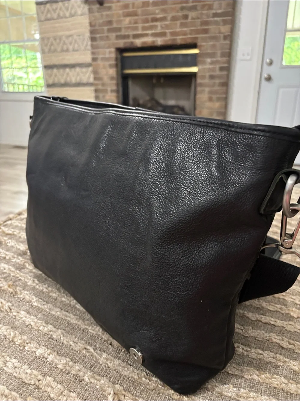 Wilson Vintage Black Men's Leather Messenger Bag -
